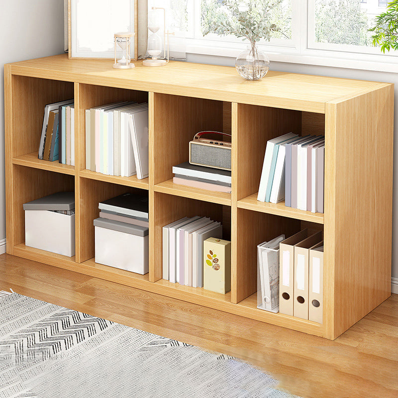 11.8" Wide Contemporary Shelf Closed Back Wood Natural Bookcase