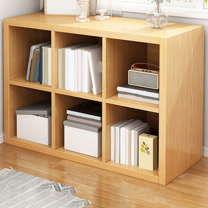 11.8" Wide Contemporary Shelf Closed Back Wood Natural Bookcase