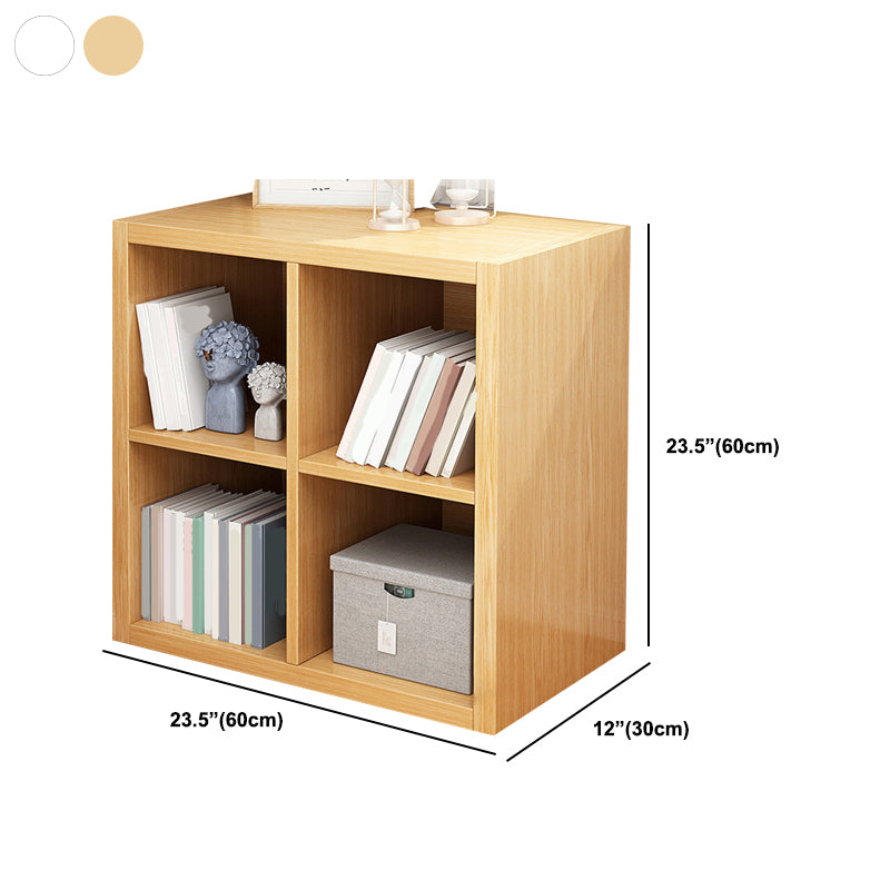 11.8" Wide Contemporary Shelf Closed Back Wood Natural Bookcase