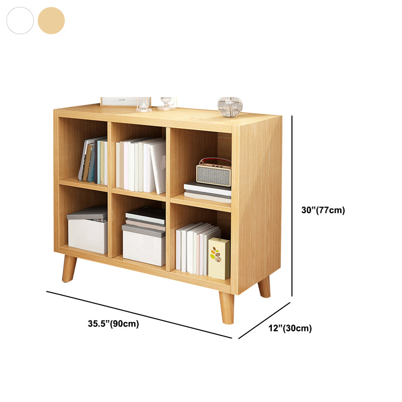 11.8" Wide Contemporary Shelf Closed Back Wood Natural Bookcase