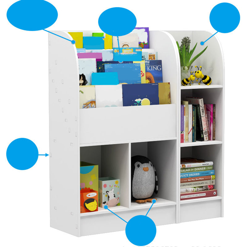 Modem Wooden Bookshelf Pure White Geometric Shelf Bookshelf for Home Office