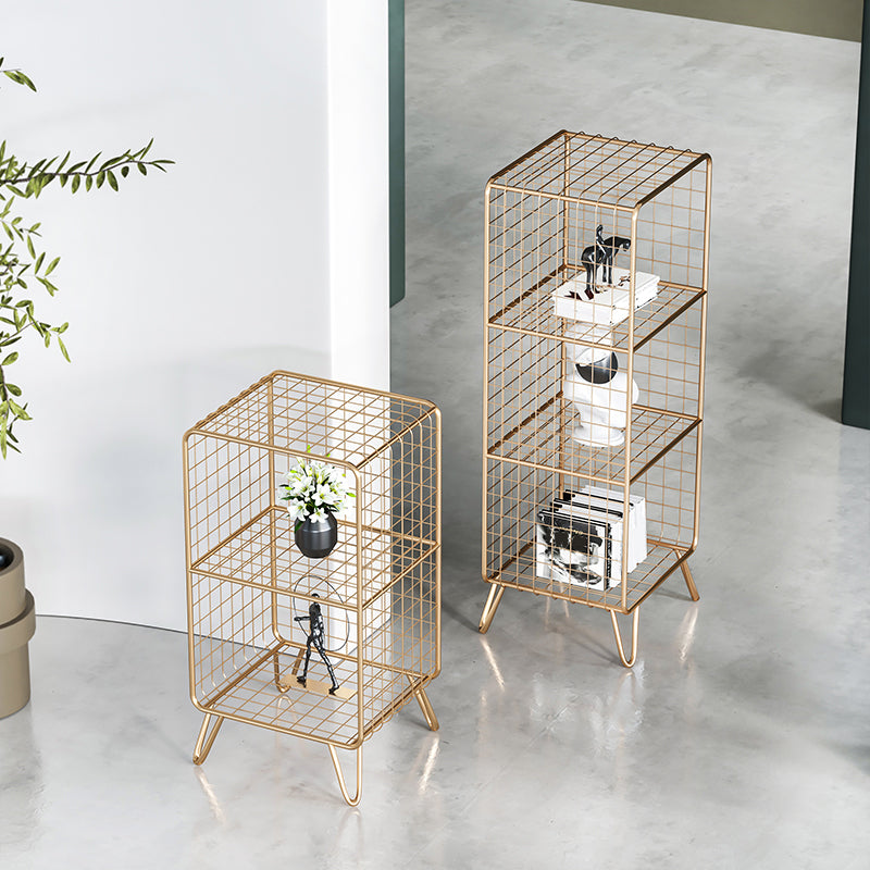 Glam Metal Bookshelf Standard Shelf Bookshelf for Home Office