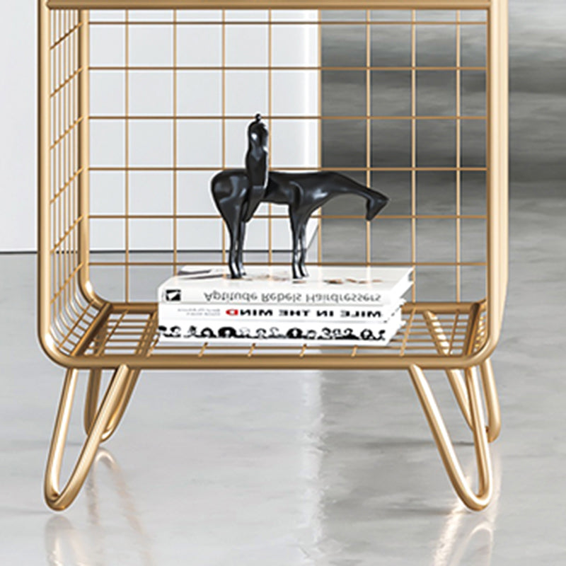 Glam Metal Bookshelf Standard Shelf Bookshelf for Home Office