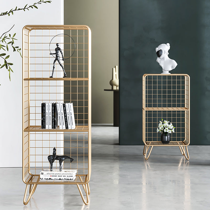 Glam Metal Bookshelf Standard Shelf Bookshelf for Home Office