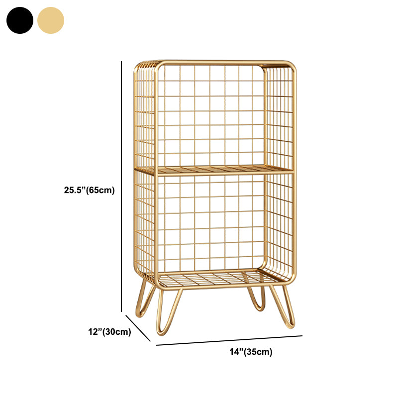 Glam Metal Bookshelf Standard Shelf Bookshelf for Home Office