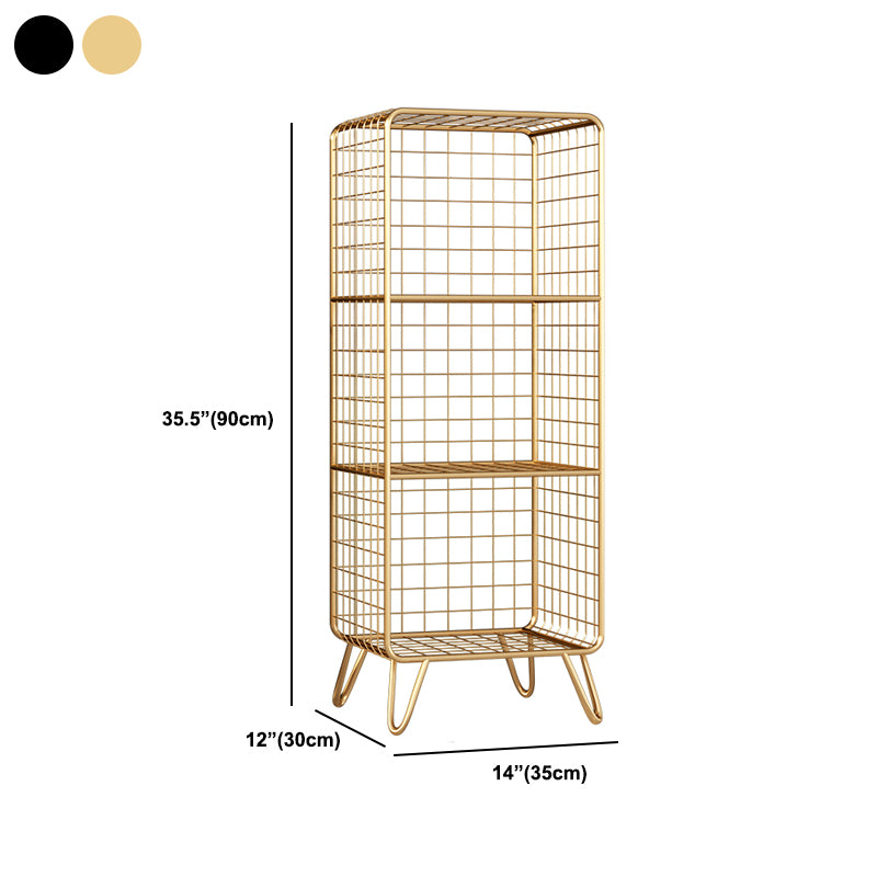 Glam Metal Bookshelf Standard Shelf Bookshelf for Home Office