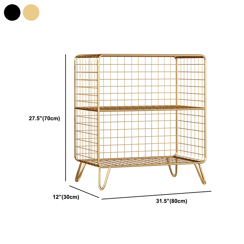 Glam Metal Bookshelf Standard Shelf Bookshelf for Home Office
