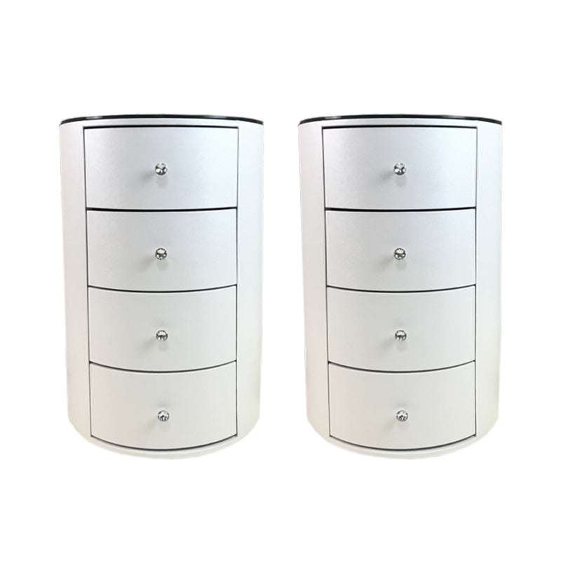 Faux Wood Bed Nightstand Modern Accent Table Nightstand with 2 Drawers