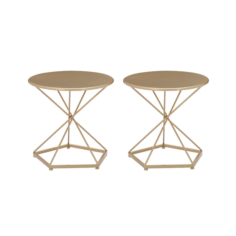 Contemporary Metal Accent Table Nightstand 19.68" H Bed Nightstand