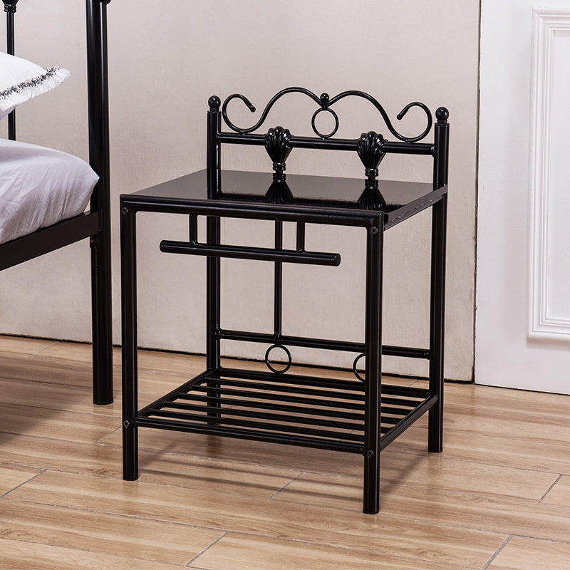 Modern Lower Shelf Night Stand Wooden Bedside Cabinet for Bedroom