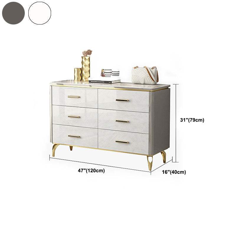 Glam Engineered Wood Storage Chest Bedroom Chest with Drawers