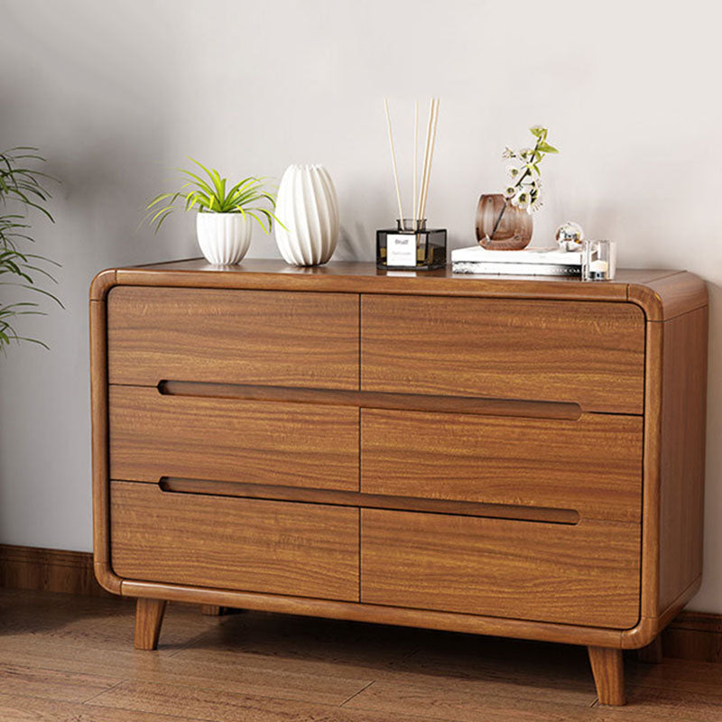 Contemporary Wooden Storage Chest Home Chest in Brown with Drawers