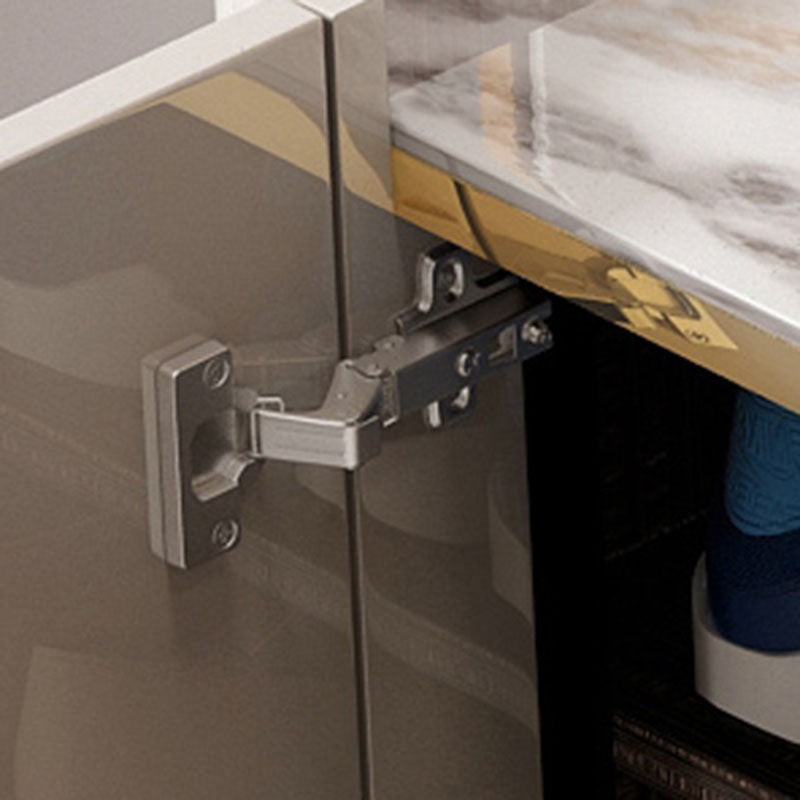 Stone Glam Chest Bedroom Storage Chest in White with Drawers