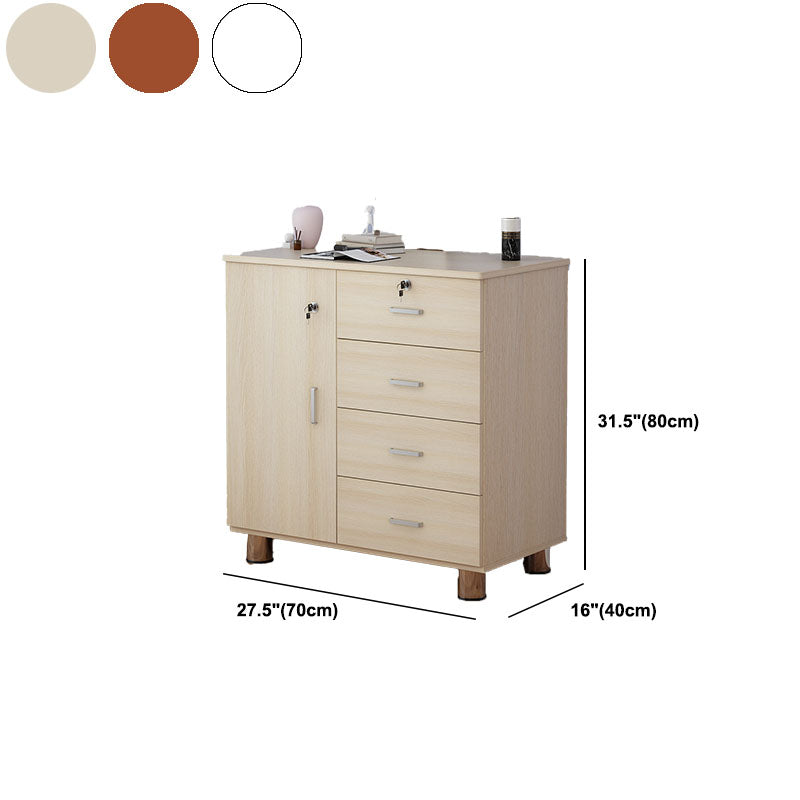 Contemporary Bedroom Engineered Wood Storage Chest Bedroom Chest with Drawers