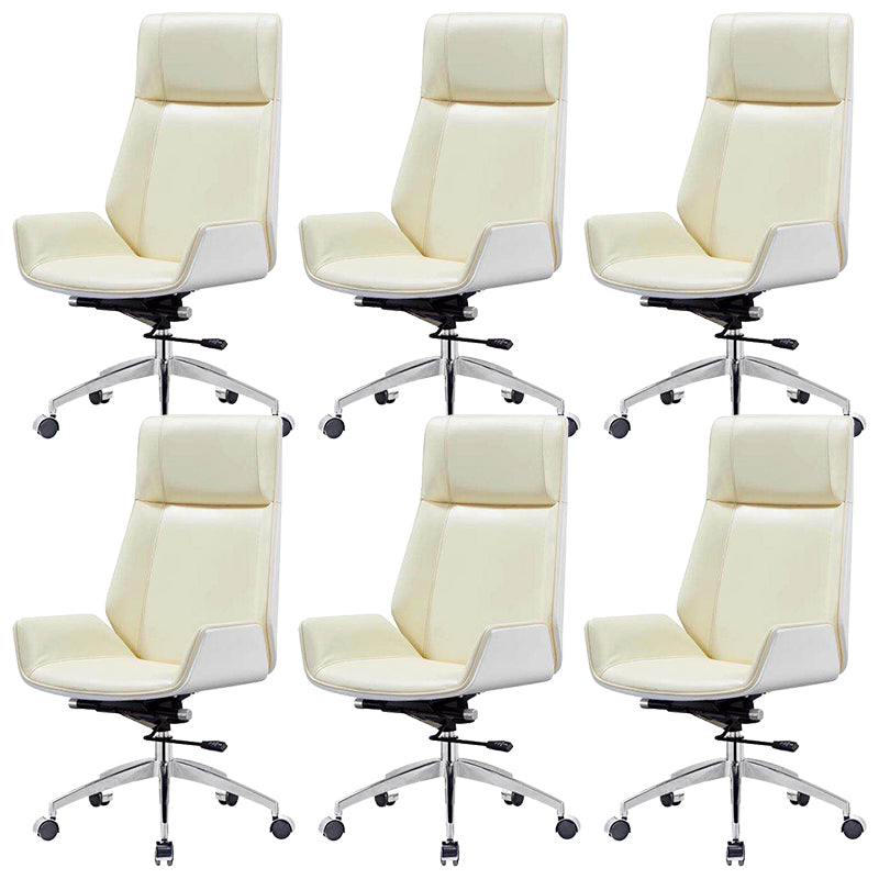Modern Armless Office Chair Swivel Height-adjustable Chair with Wheels