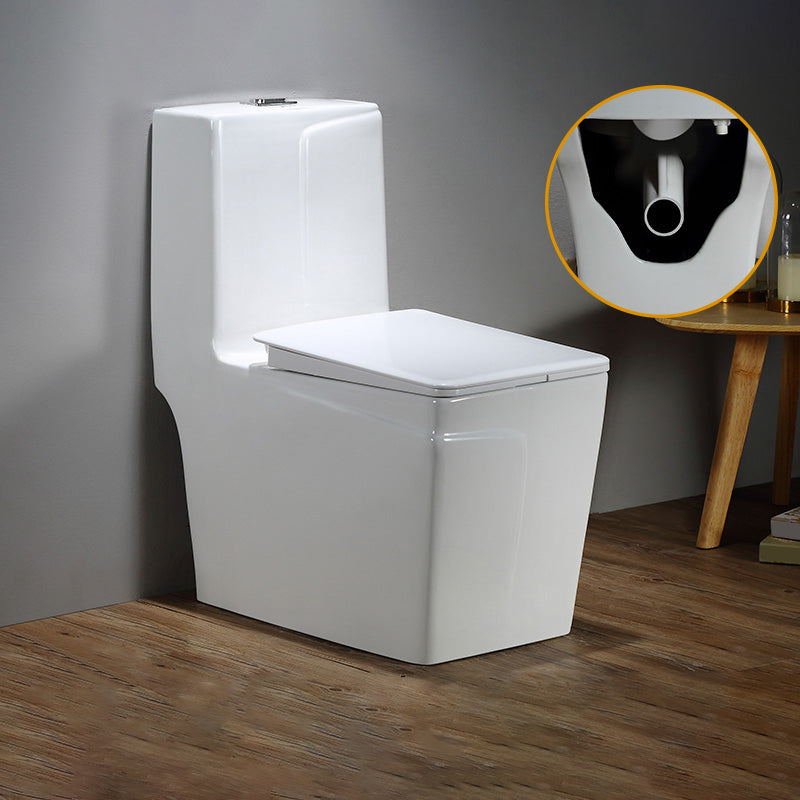 Floor Mount Flush Toilet Skirted Traditional One-Piece Toilet with Slow Close Seat