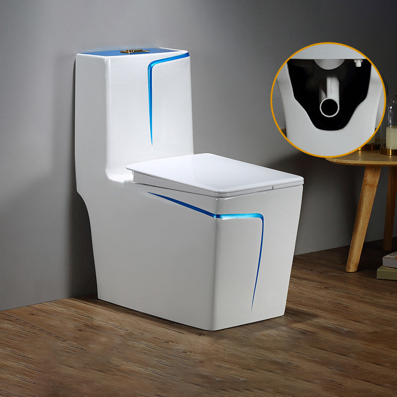 Floor Mount Flush Toilet Skirted Traditional One-Piece Toilet with Slow Close Seat