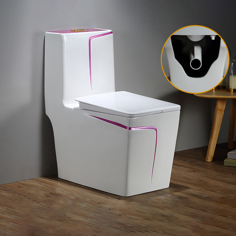 Floor Mount Flush Toilet Skirted Traditional One-Piece Toilet with Slow Close Seat