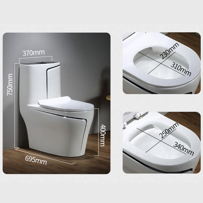 Floor Mount Flush Toilet Skirted Traditional One-Piece Toilet with Slow Close Seat