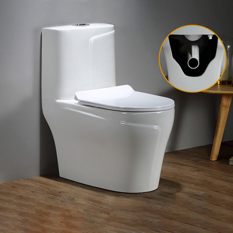 Floor Mount Flush Toilet Skirted Traditional One-Piece Toilet with Slow Close Seat