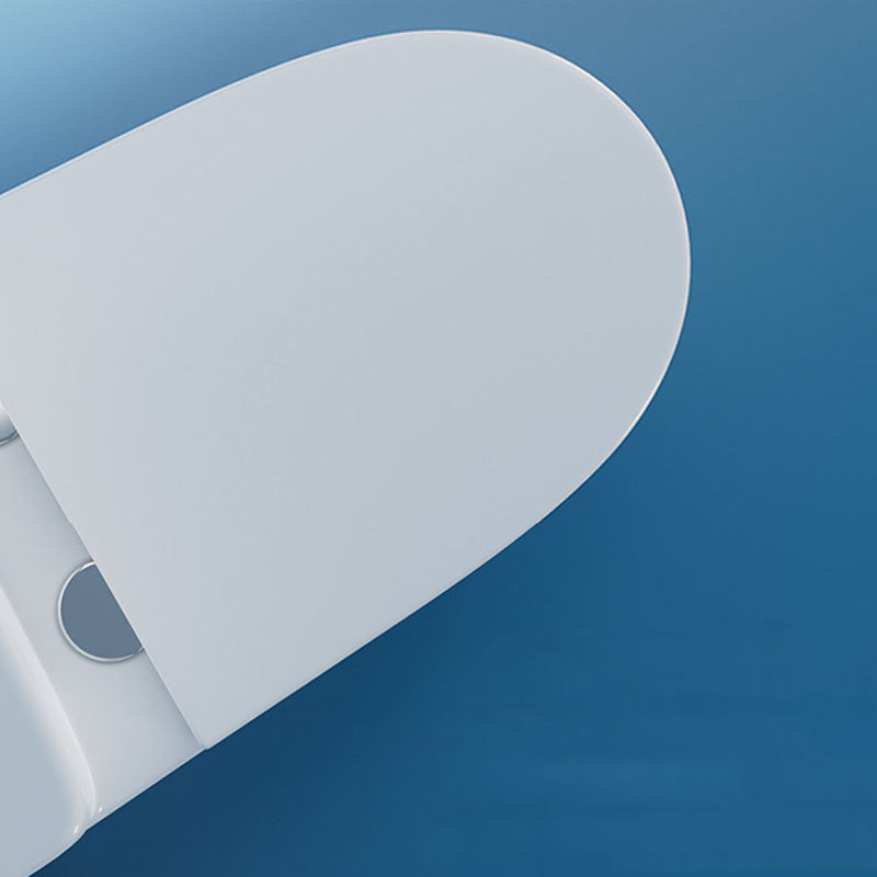 White Elongated One-Piece Toilet Siphon Jet Water Saving Flush Toilet with Toilet Seat