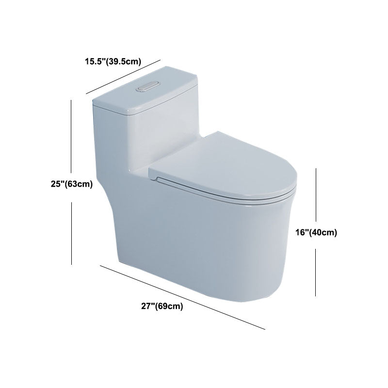 White Elongated One-Piece Toilet Siphon Jet Water Saving Flush Toilet with Toilet Seat