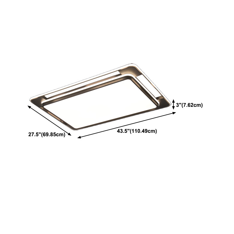 LED Modern Metal Flush Mount Geometric Shape Ceiling Light with Acrylic Shade in Black