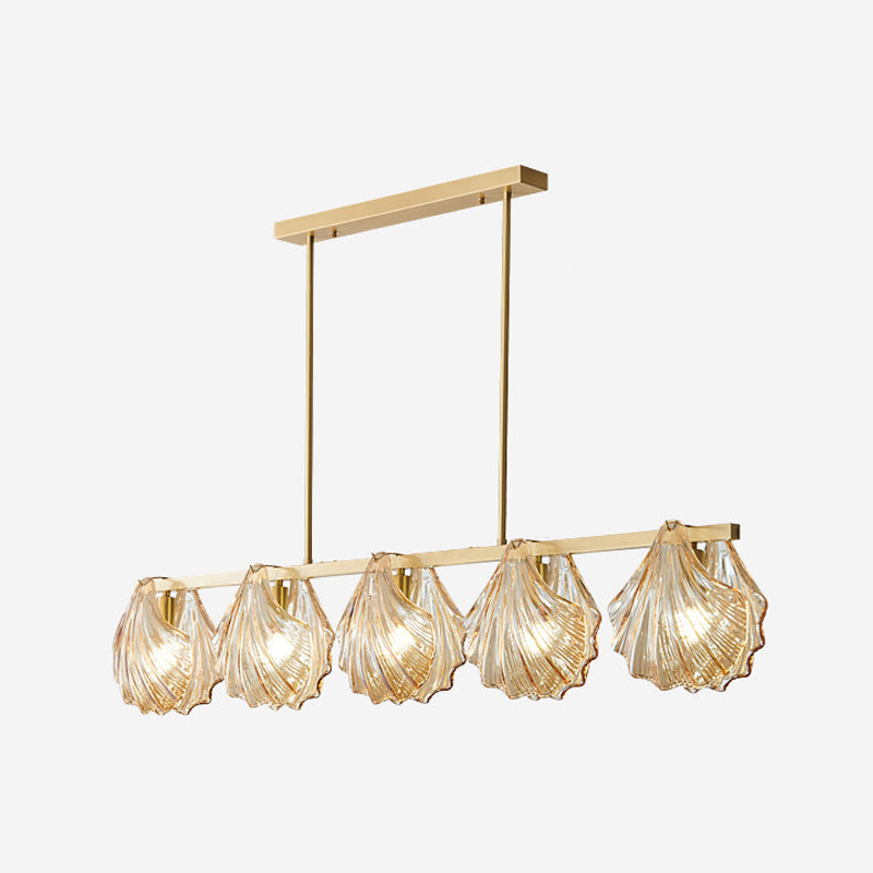 Glass Shell Shape Chandelier Light Modern Style Multi Lights Chandelier Light Fixture