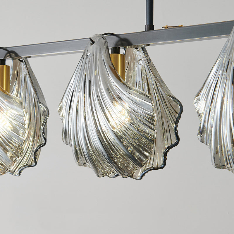 Glass Shell Shape Chandelier Light Modern Style Multi Lights Chandelier Light Fixture