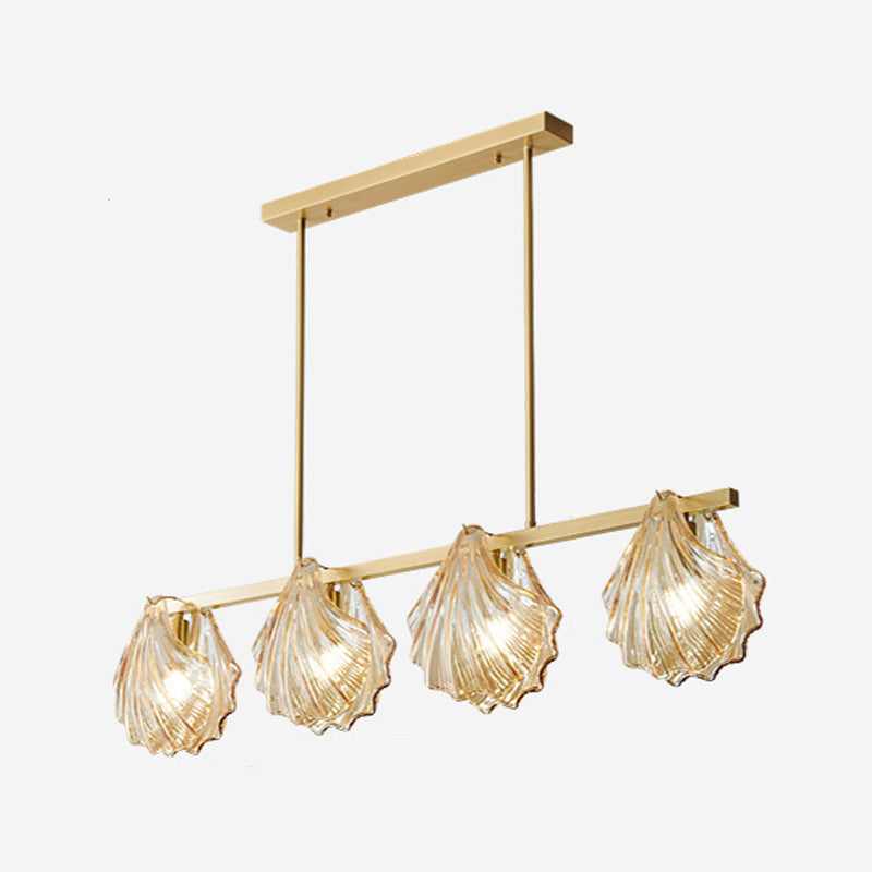 Glass Shell Shape Chandelier Light Modern Style Multi Lights Chandelier Light Fixture