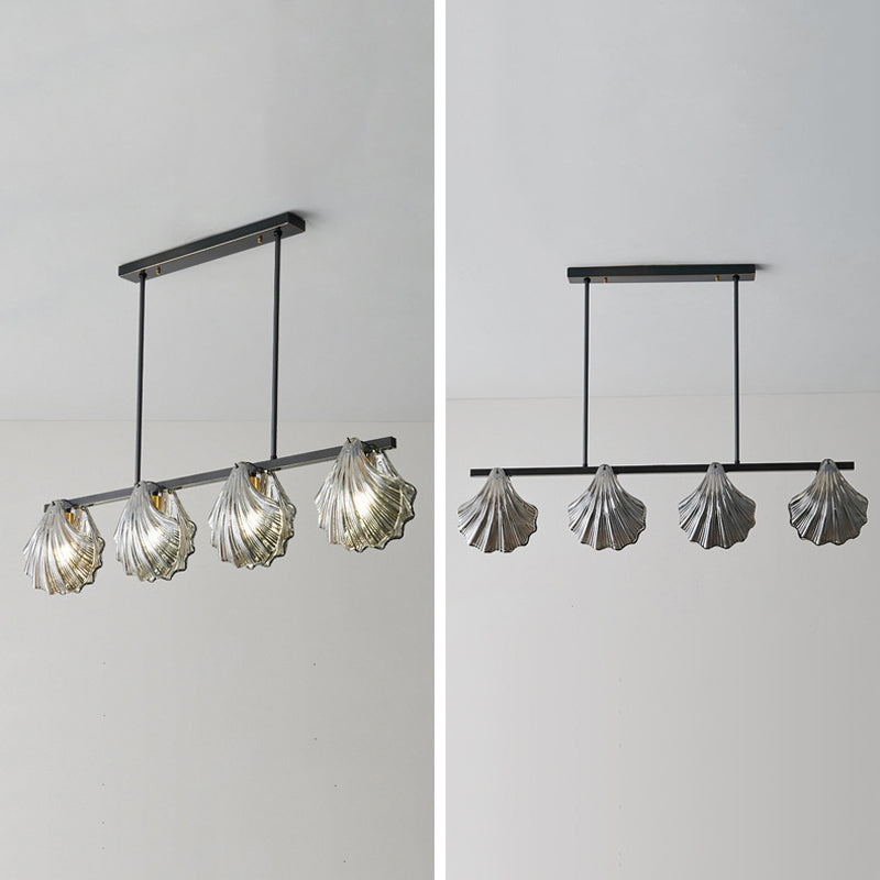 Glass Shell Shape Chandelier Light Modern Style Multi Lights Chandelier Light Fixture
