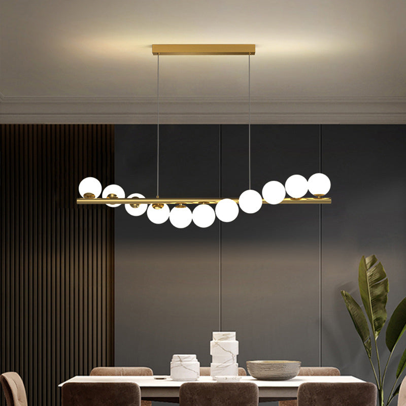 Glass Ball Shape Chandelier Light Modern Multi Lights Chandelier Light Fixture in Gold