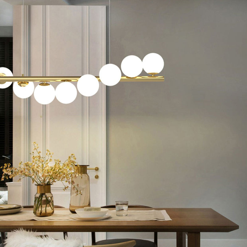 Glass Ball Shape Chandelier Light Modern Multi Lights Chandelier Light Fixture in Gold