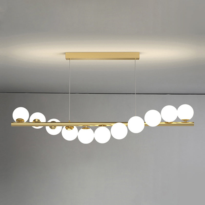 Glass Ball Shape Chandelier Light Modern Multi Lights Chandelier Light Fixture in Gold