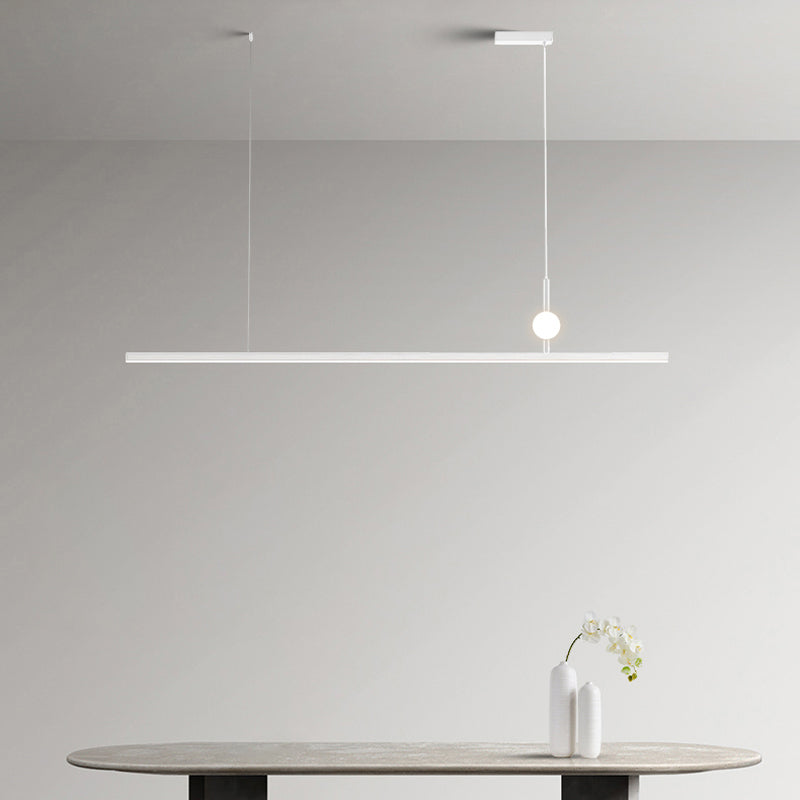 White LED Island Light Modern Island Hanging Light with Acrylic Shade for Living Room
