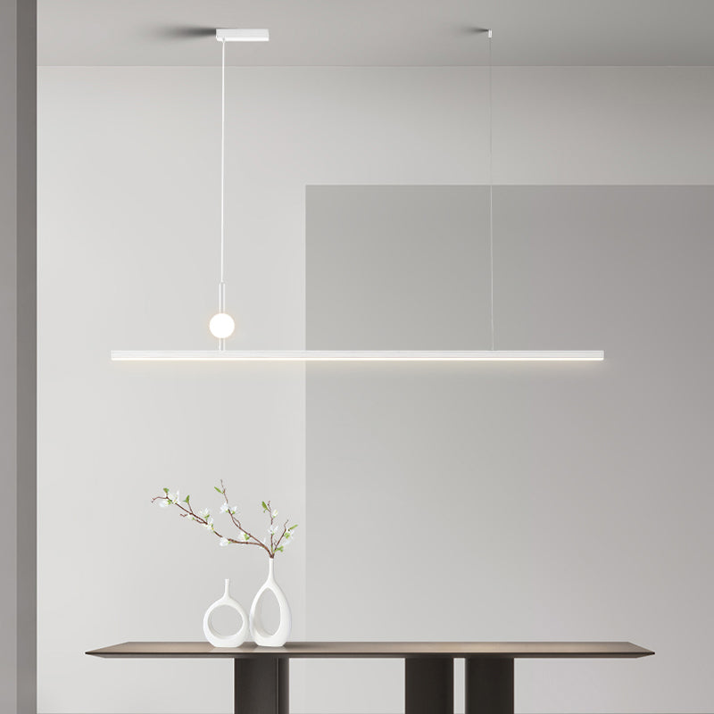 White LED Island Light Modern Island Hanging Light with Acrylic Shade for Living Room