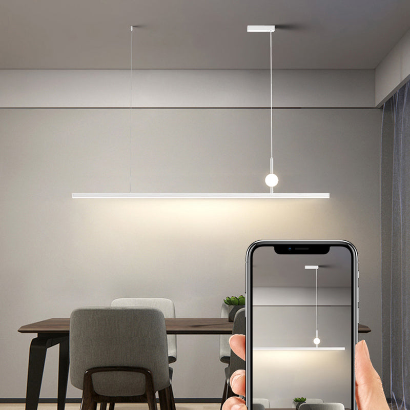 White LED Island Light Modern Island Hanging Light with Acrylic Shade for Living Room