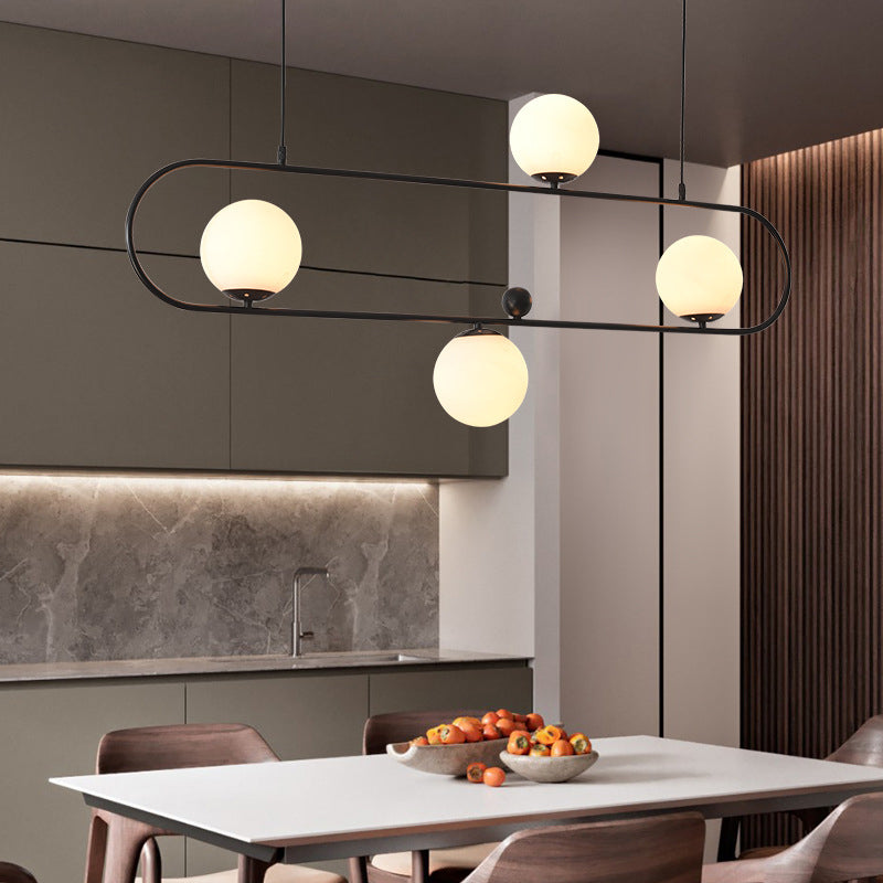 Glass Ball Shape Chandelier Light Modern Style Multi Lights Chandelier Light Fixture