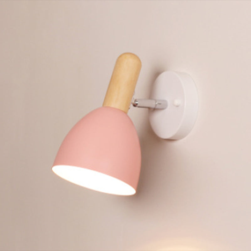Nordic Style Iron Wall Mount Light Bell Shape Colorful Wall Lamp for Living Room