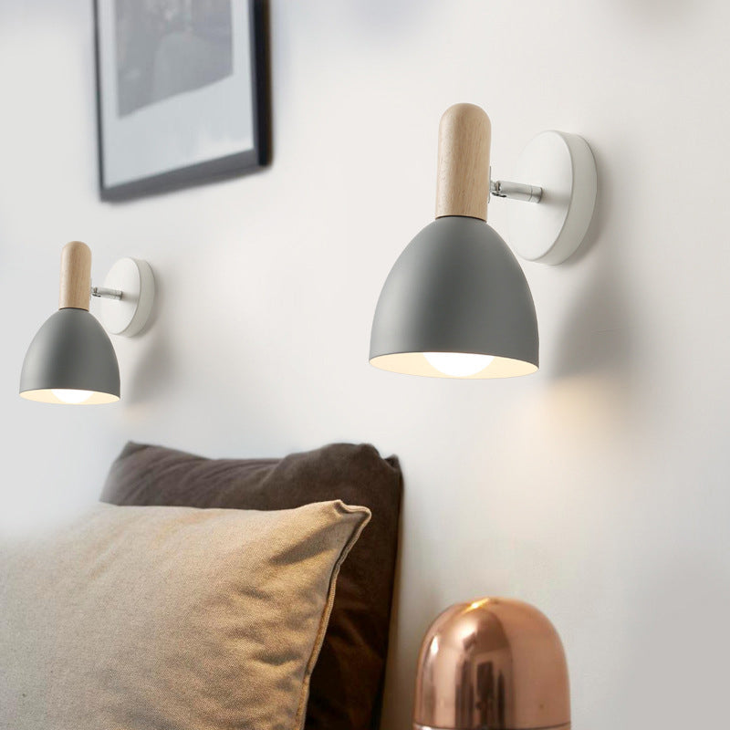 Nordic Style Iron Wall Mount Light Bell Shape Colorful Wall Lamp for Living Room