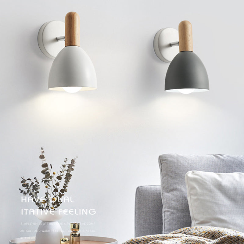 Nordic Style Iron Wall Mount Light Bell Shape Colorful Wall Lamp for Living Room
