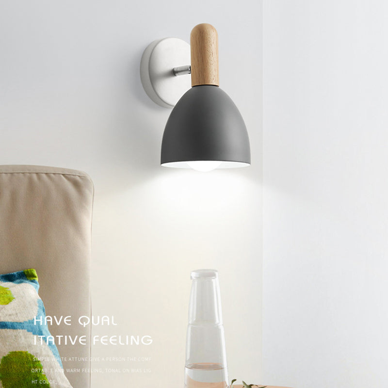 Nordic Style Iron Wall Mount Light Bell Shape Colorful Wall Lamp for Living Room
