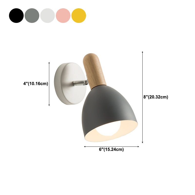 Nordic Style Iron Wall Mount Light Bell Shape Colorful Wall Lamp for Living Room