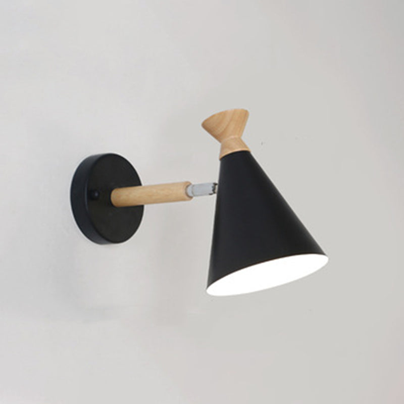 Nordic Style Iron Wall Mount Light Cone Shape Colorful Wall Lamp for Living Room