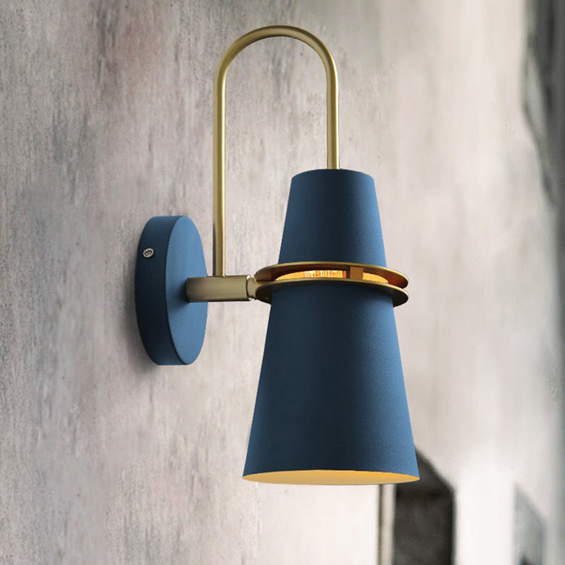 Nordic Style Iron Wall Mount Light Cylinder Shape Colorful Wall Lamp for Living Room