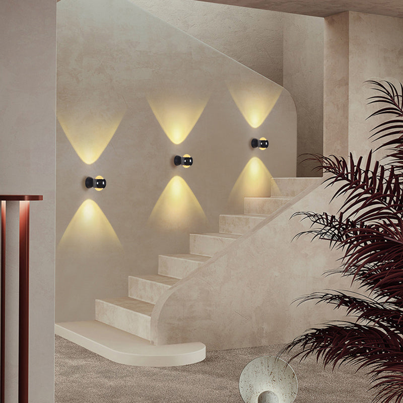 Modern Simple Aluminum Wall Light Circle Shape Rotatable Wall Lamp for Living Room