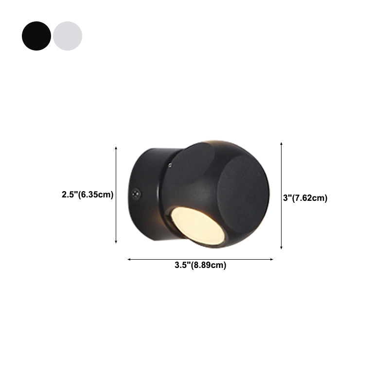 Modern Simple Aluminum Wall Light Circle Shape Rotatable Wall Lamp for Living Room