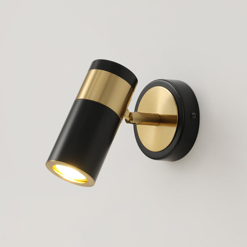 Modern Simple Metal Wall Light Cylinder Shape Rotatable Wall Lamp for Living Room