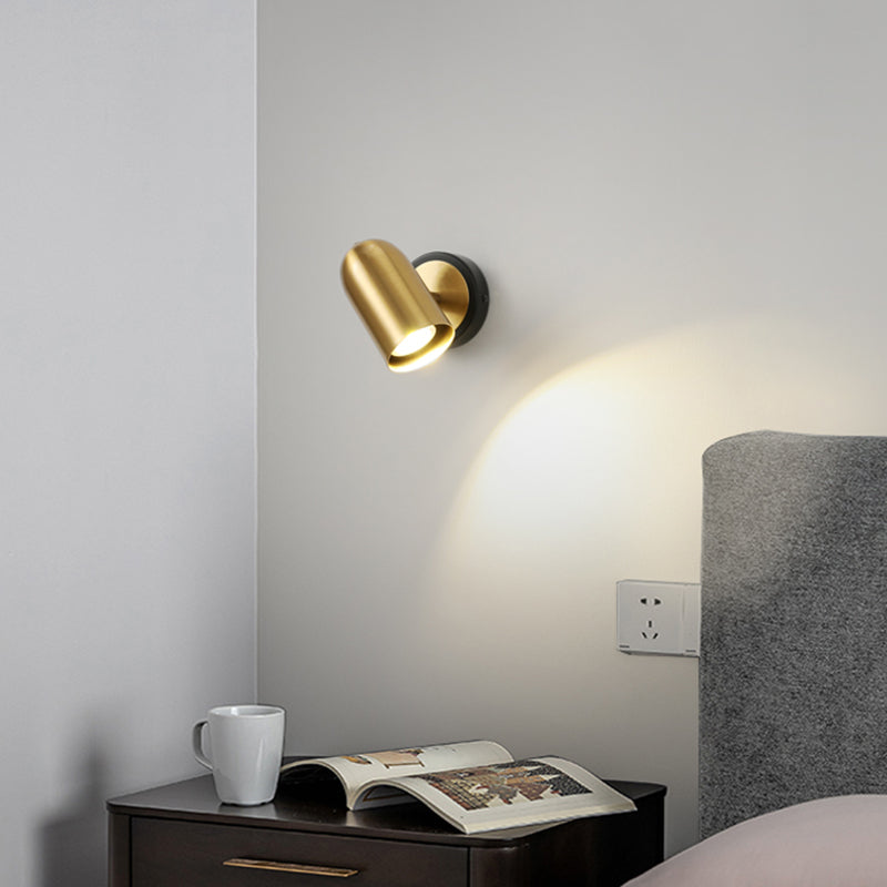 Modern Simple Metal Wall Light Cylinder Shape Rotatable Wall Lamp for Living Room