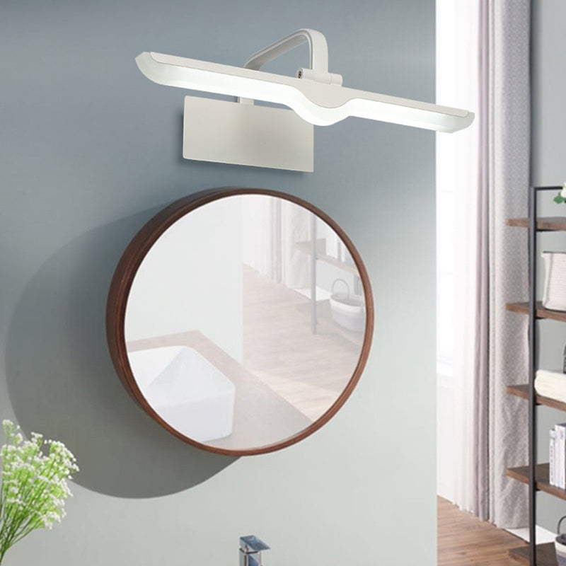 Metal Linear Vanity Wall Lights Contemporary 1 Light Vanity Lighting Fixtures in White